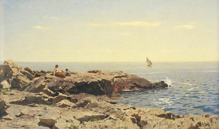 Eugen Ducker On the Seashore oil painting image